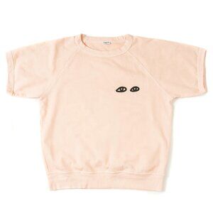 Clare V PINK SS EYES SWEATSHIRT Clare Vivier SIZE M